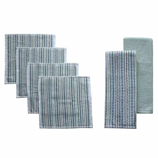Food Network™ Awning Stripe Kitchen Towel & Dishcloth 6-pk. Cobalt 3 Food Network™ Awning Stripe Kitchen Towel & Dishcloth 6-pk. Cobalt