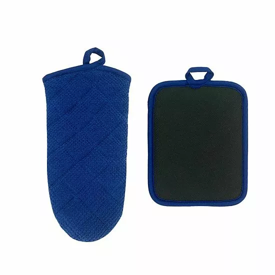 Food Network™ Terry Neoprene Oven Mitt & Pot Holder Set Khaki 4 Food Network™ Terry Neoprene Oven Mitt & Pot Holder Set Khaki - Image 2
