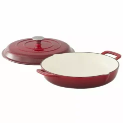 Food Network™ 3.5-qt. Enameled Cast-Iron Braiser With Lid Red