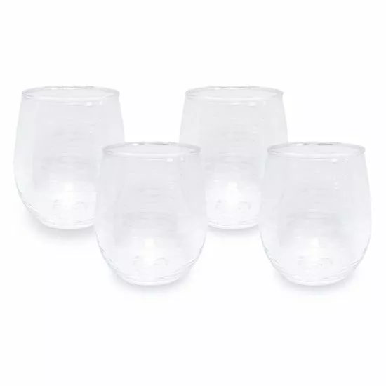 Food Network™ 4-pc. Clear Textured Acrylic Stemless Wine Glass Set 3 Food Network™ 4-pc. Clear Textured Acrylic Stemless Wine Glass Set
