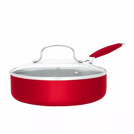 Food Network™ 10-pc. Nonstick Ceramic Cookware Set Red 6 Food Network™ 10-pc. Nonstick Ceramic Cookware Set Red - Image 5