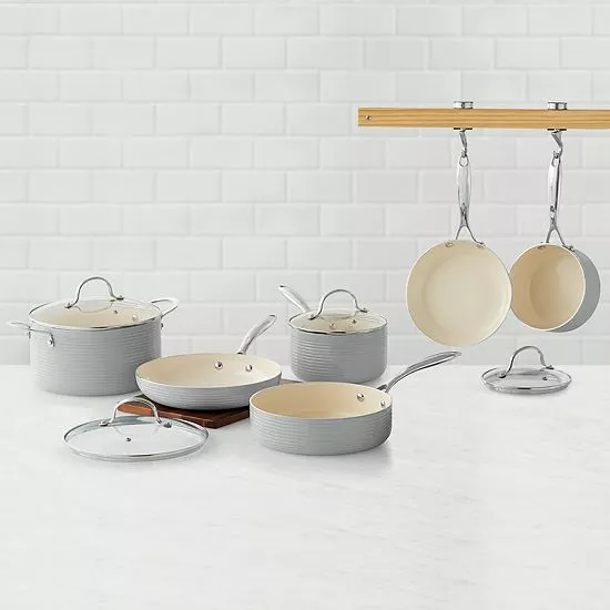 Food Network™ Farmstead 10-pc. Nonstick Ceramic Cookware Set Light Blue 10 Food Network™ Farmstead 10-pc. Nonstick Ceramic Cookware Set Light Blue - Image 8