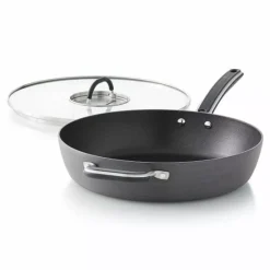 Food Network™ 12-in. Hard-Anodized Nonstick Space Saving Saute Pan With Lid