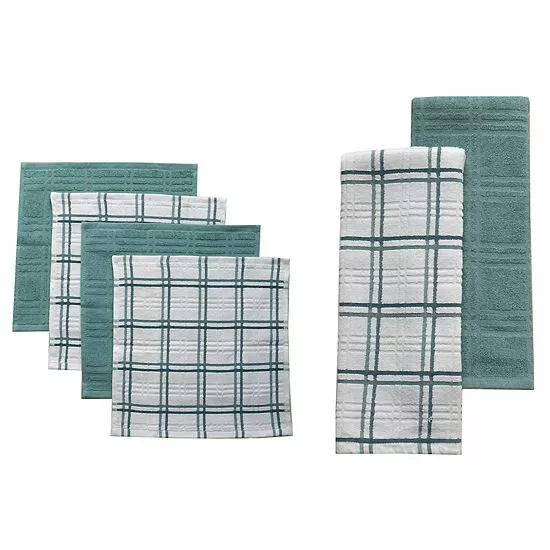 Food Network™ Plaid Kitchen Towel & Dishcloth Multi-Pack Khaki 3 Food Network™ Plaid Kitchen Towel & Dishcloth Multi-Pack Khaki