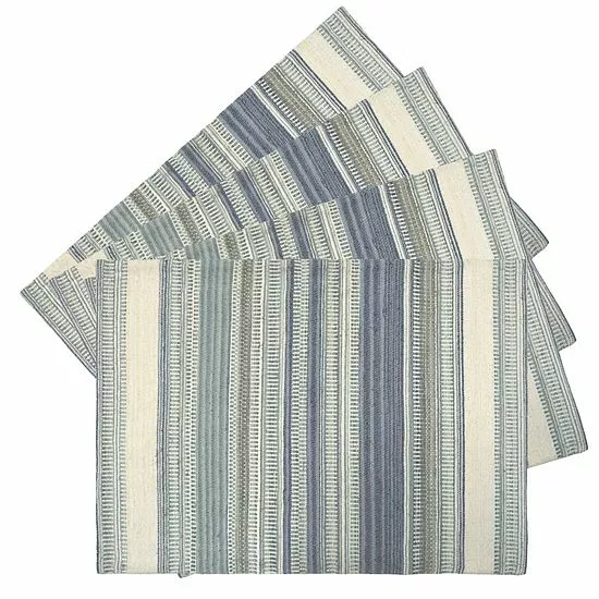 Food Network™ Cool Colors Woven Stripe Placemat 4-pk. 3 Food Network™ Cool Colors Woven Stripe Placemat 4-pk.